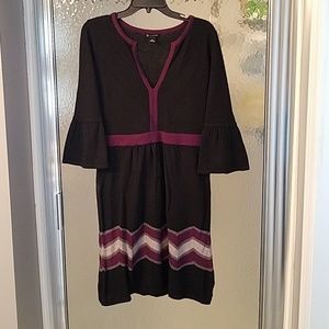 Dress, knee length, bell sleeves